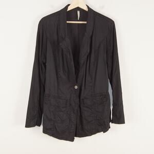 XCVI Black Long Sleeve Longline Lyocell Blend Soft Blazer Jacket Womens Sz XL